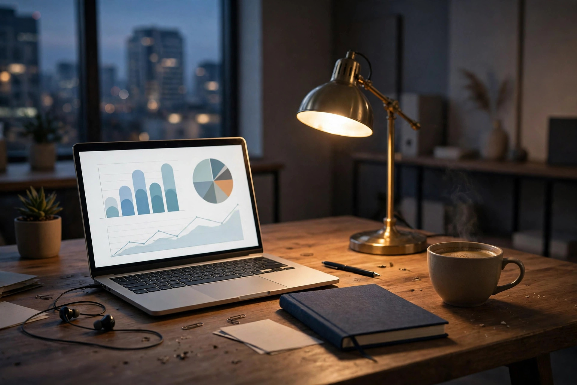 Laptop with SEO analytics on a desk — guide to outsourcing SEO to India